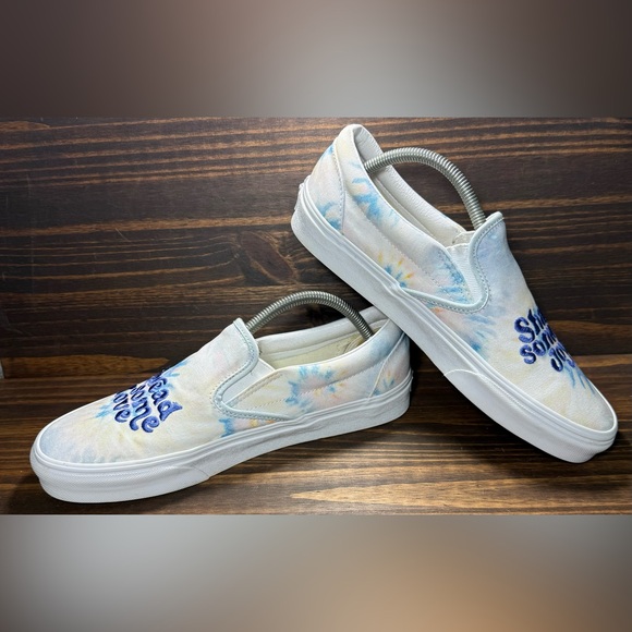 Vans Slip On Spread Some Joy Womens Size 11 Shoes Tie Dye Skate Sneakers - Picture 4 of 7